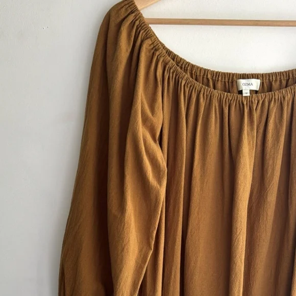 OZMA ANA DRESS IN OCHRE - Picture 3 of 6